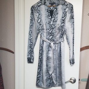 INC 100% silk snakeskin pattern dress